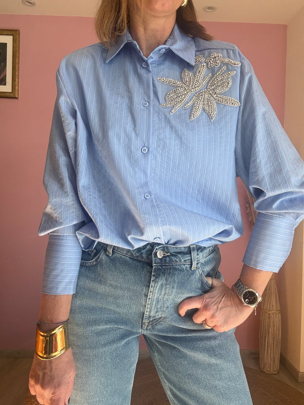 Camicia riga strass Haveone