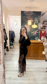 Haveone gonna satin e pizzo Made in Italy 