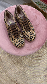 Sneakers pelle leopardata lacci Ovye