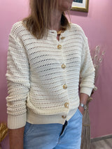 Cardigan traforato bottoni