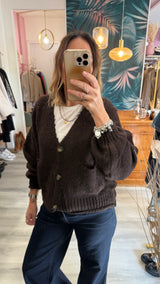 Cardigan Haveone bottoni e taschine dettaglio