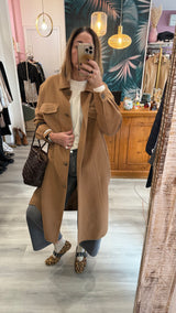 Haveone cappotto tasche in lana 