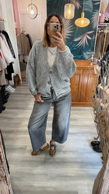 Cardigan bottoni taschine Haveone misto lana