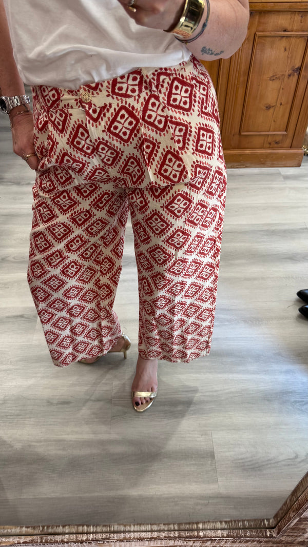 Pantalone fantasia bottone