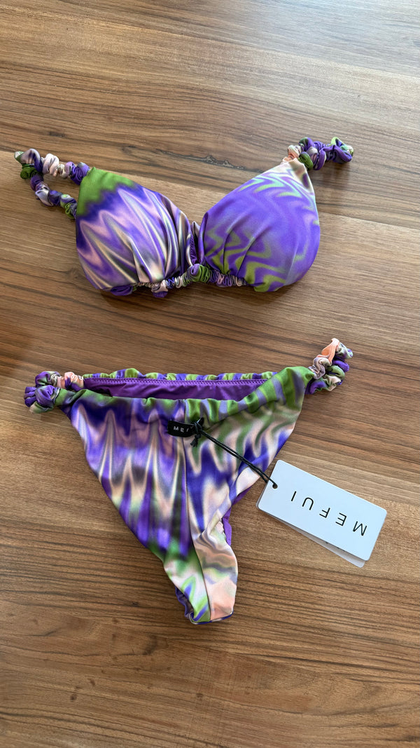Bikini donna MEFUI triangolo con slip fisso fantasia