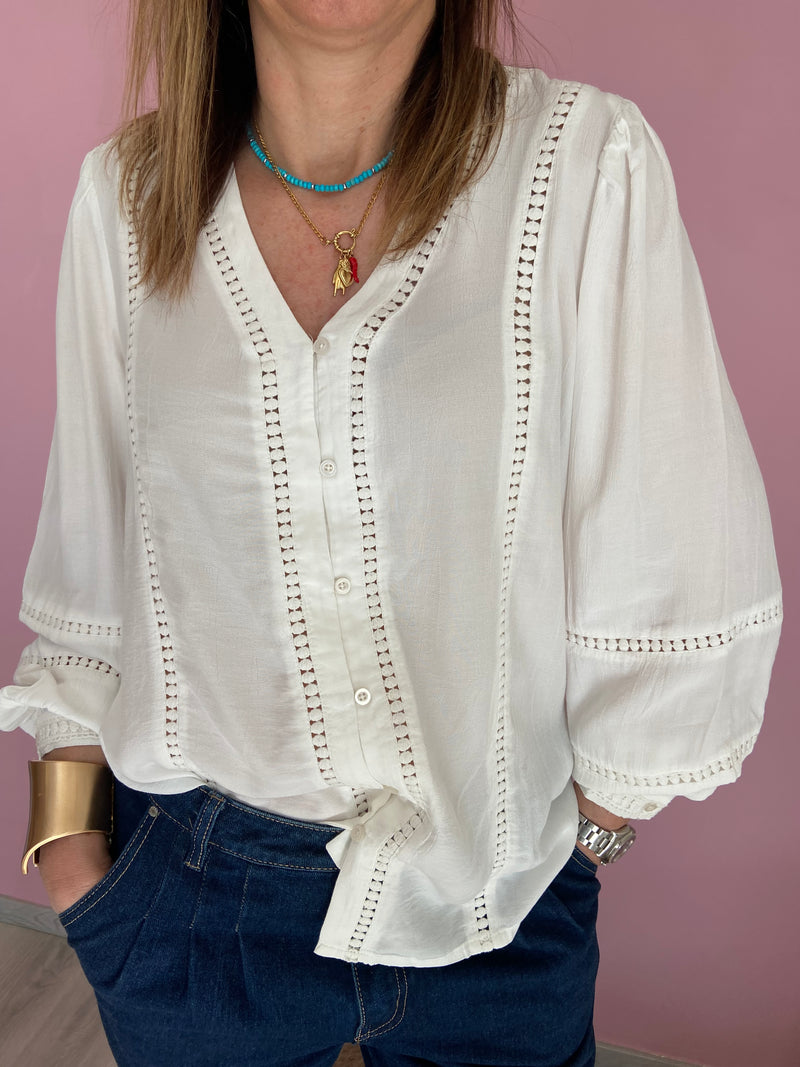 Blusa ricamo traforato Byoung