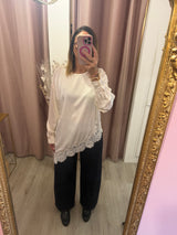 You Decide - camicia blusa raso stropicciato con pizzo