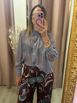 Haveone - Camicia a righe azzurra Nomad