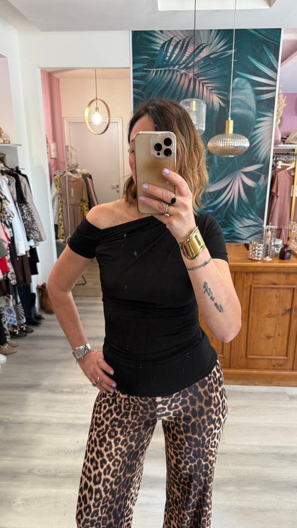 Pantalone leopardato elasticizzato