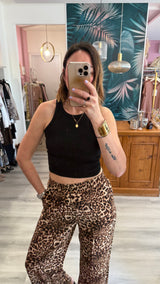Pantalone leopardato leggero