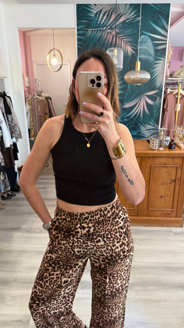 Pantalone leopardato leggero