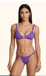 Mefui - Bikini donna triangolo con slip fisso arricciato