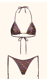Mefui - Bikini donna triangolo con slip regolabile fantasia