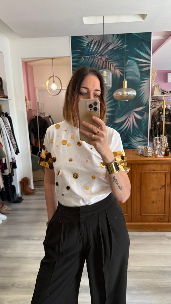 T-shirt applicazioni paillettes
