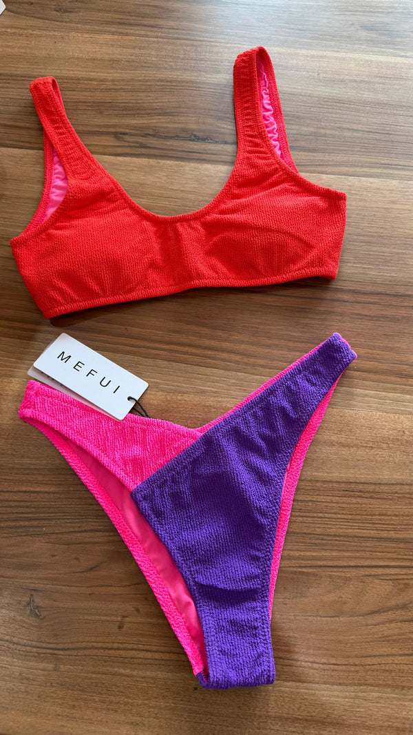 Bikini donna MEFUI top con slip americano fisso