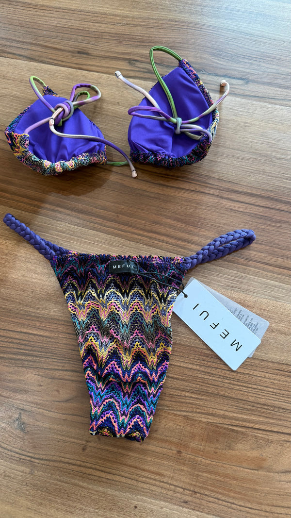 Bikini donna MEFUI triangolo con slip fisso fantasia