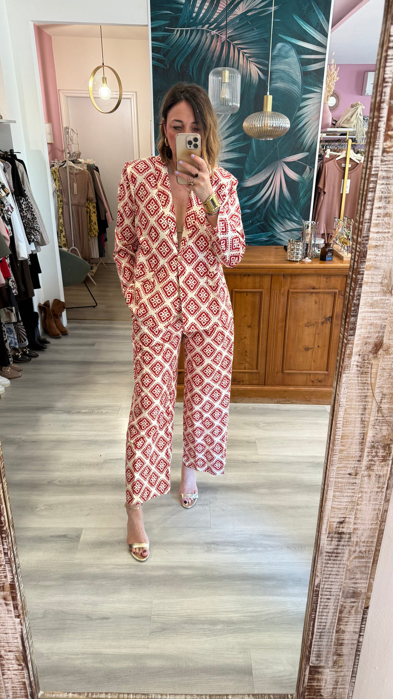 Pantalone fantasia bottone