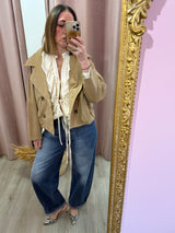 Haveone - trench  modello bomber in tessuto