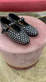 Ballerina Ovye borchie e strass con laccetto 