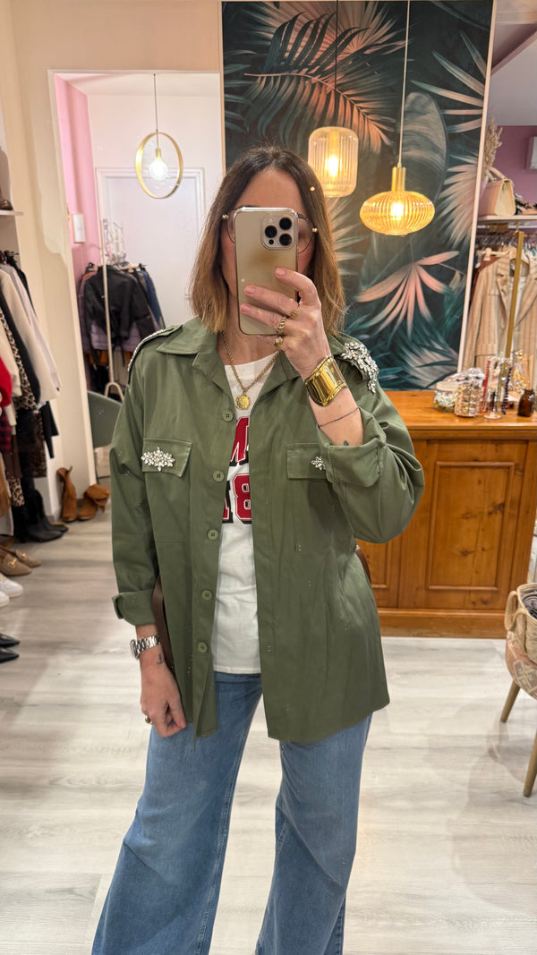 Giacca militare strass