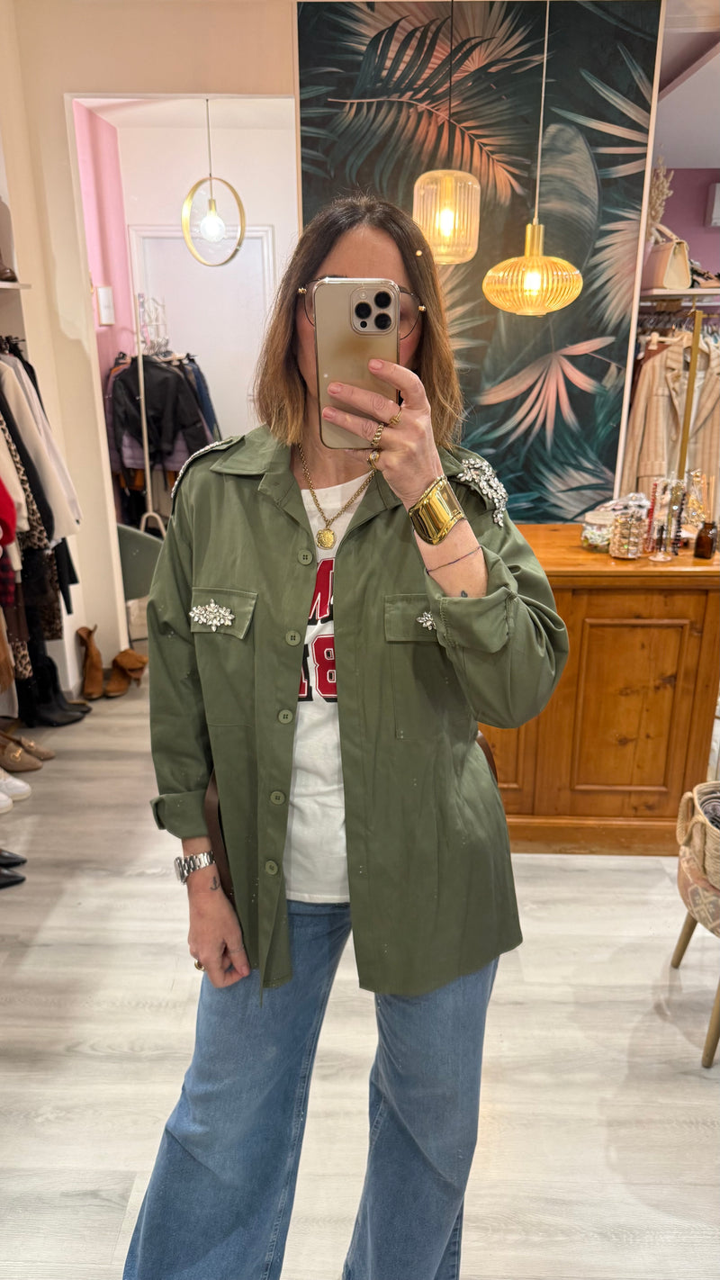 Giacca militare strass