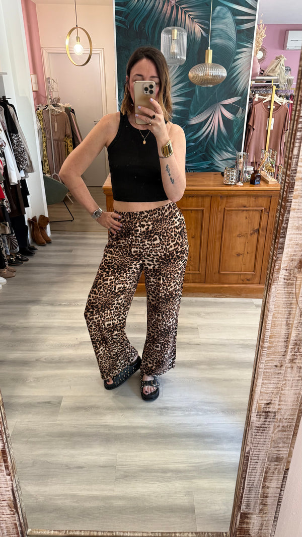 Pantalone leopardato leggero