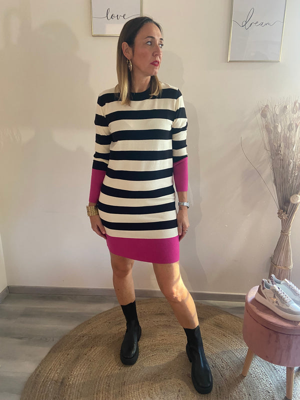 Abito maglia riga Poisette