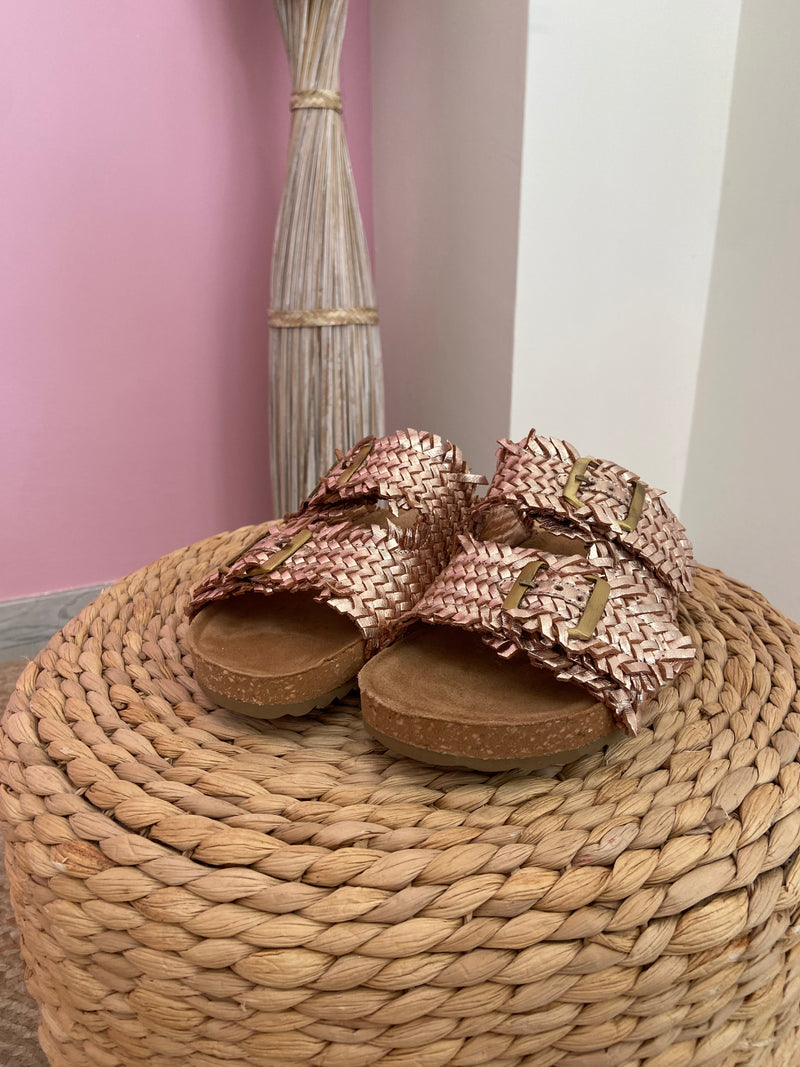 Ciabatta pelle intrecciata pelle Ovye