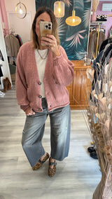 Cardigan bottoni e taschino Haveone 