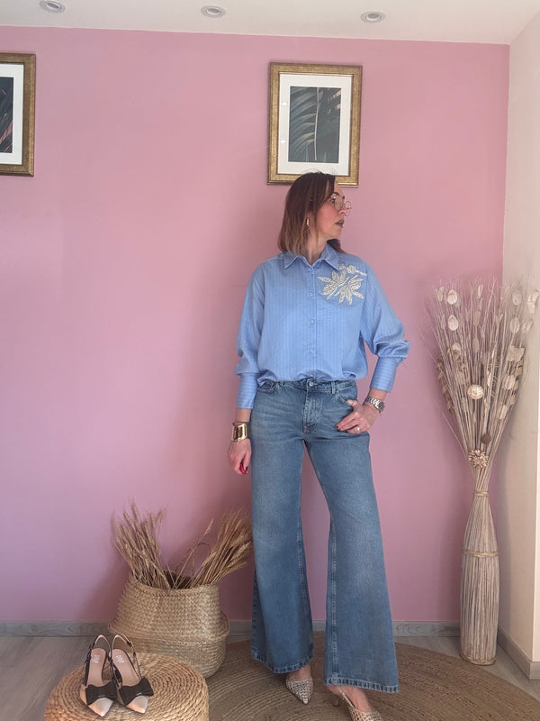 Camicia riga strass Haveone