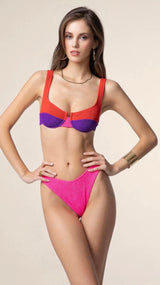 Bikini donna MEFUI reggiseno con ferretto e slip americano fisso