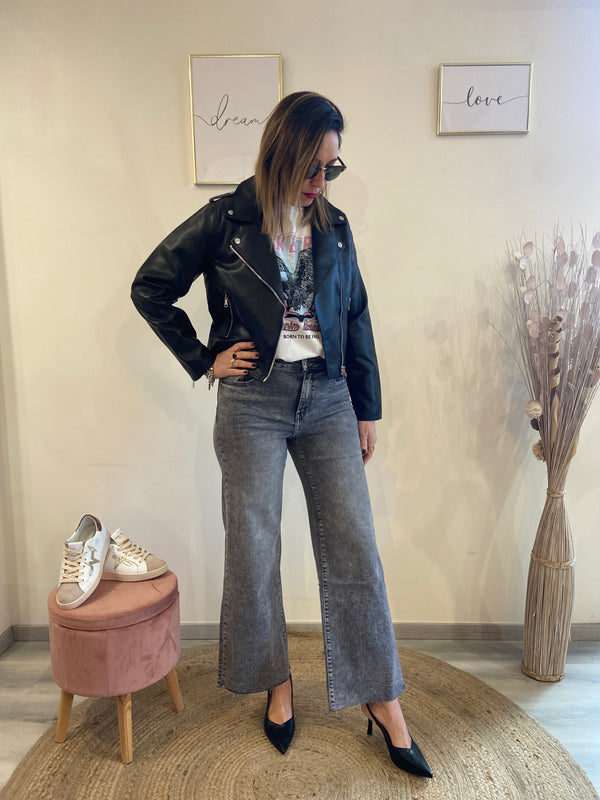 Jeans palazzo grigio Poisette