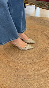 Slingback intreccio dorata Ovye
