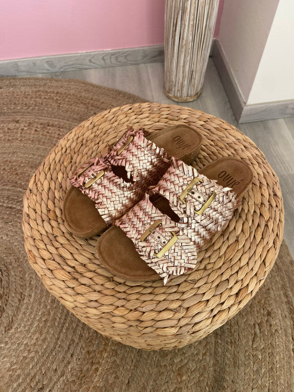 Ciabatta pelle intrecciata pelle Ovye