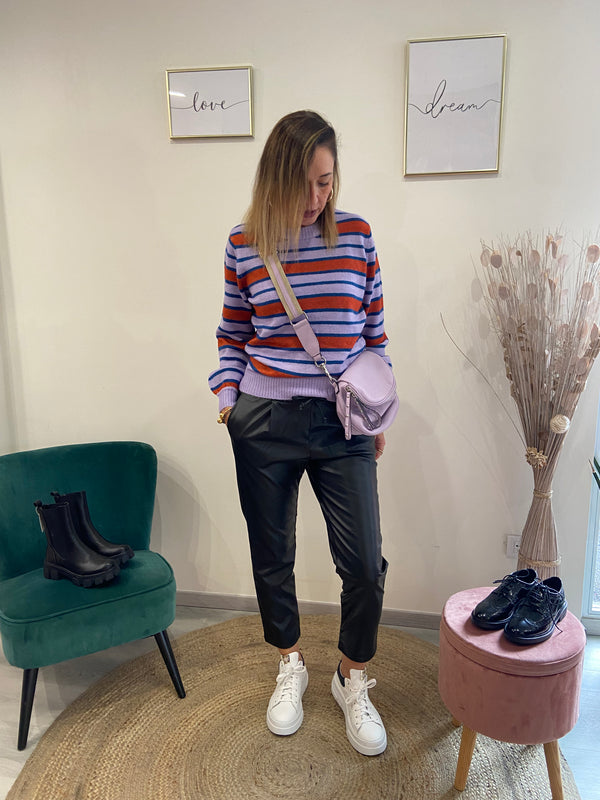 Pantalone ecopelle jogger
