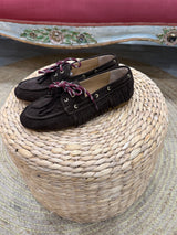 Ovye - scarpa barca con frange in camoscio