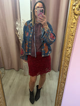 Haveone - gonna pareo pizzo di velluto bordeaux Nomad