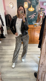 Pantalone in felpa leopardato