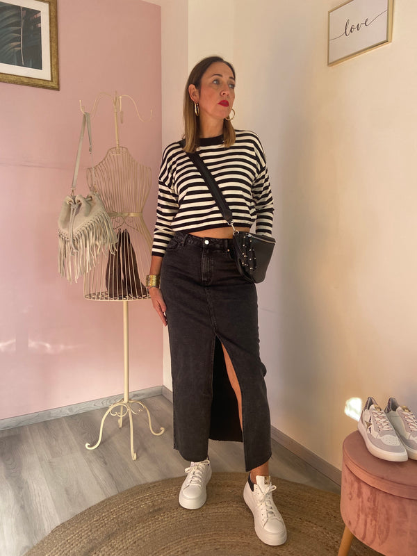 Gonna jeans spacco Poisette