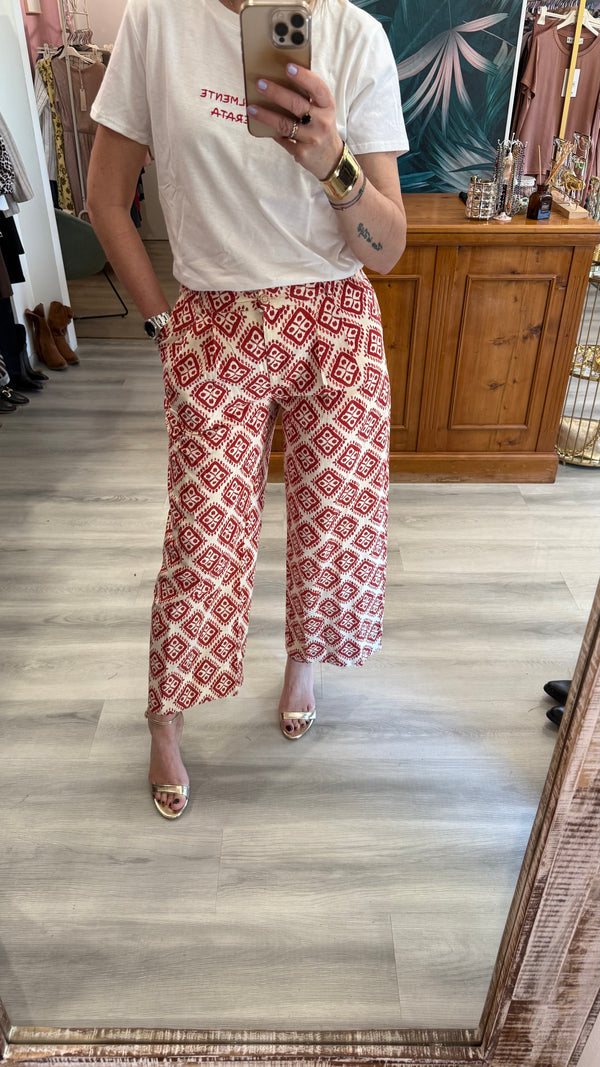Pantalone fantasia bottone
