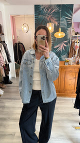 Camicia giubbotto jeans  strass
