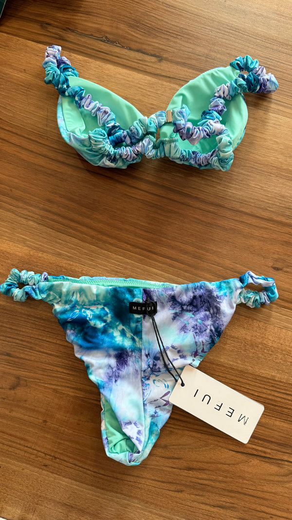 Bikini donna MEFUI triangolo con slip fisso fantasia