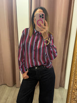 Haveone - camicia a righe viola nomad