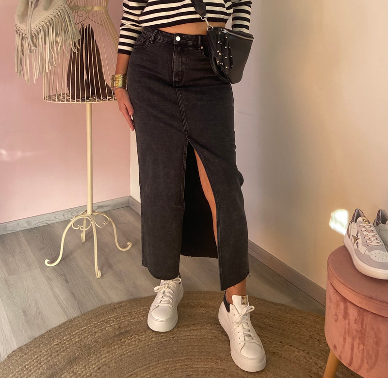 Gonna jeans spacco Poisette