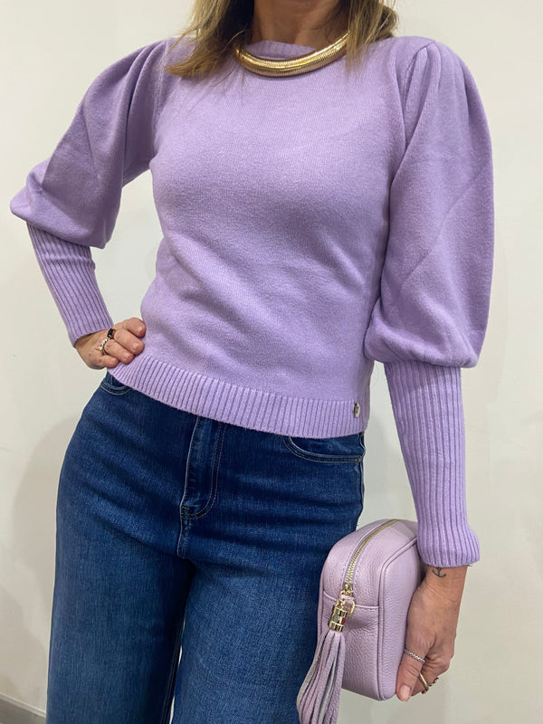 Maglia polsino manica a sbuffo