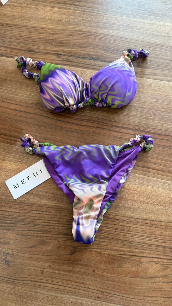 Bikini donna MEFUI triangolo con slip fisso fantasia
