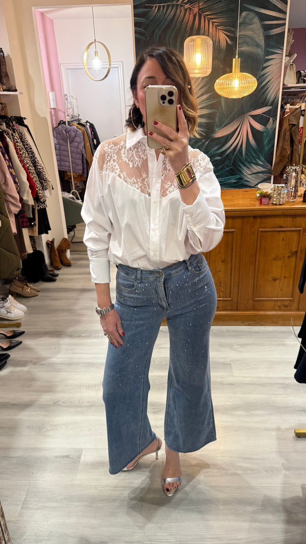 Camicia inserti pizzo Haveone