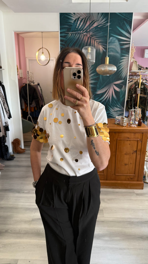 T-shirt applicazioni paillettes