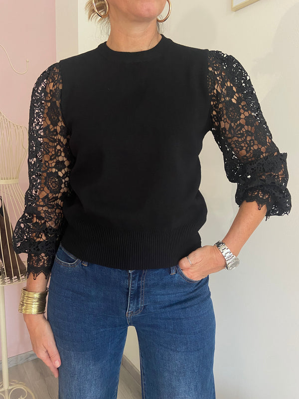 Maglia manica traforata Poisette