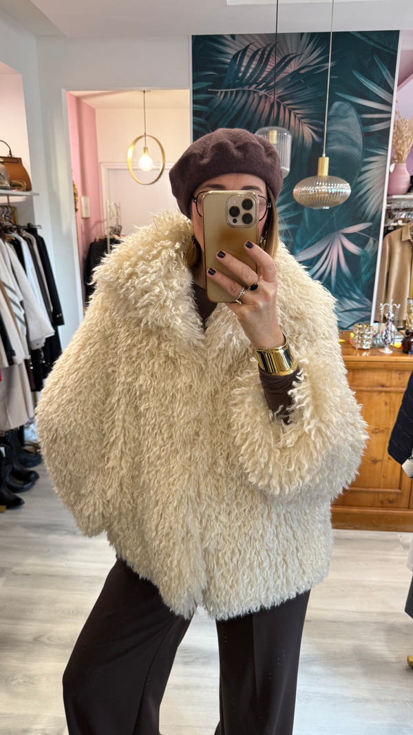 Haveone Pelliccia fluffy color panna 